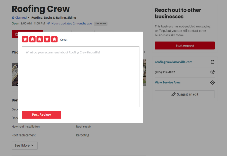 Roofing Crew Knoxville Yelp Reviews